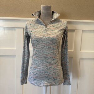 Nike 1/4 Zip Pullover Women Sz:S Fitted Multicolor Geometric Dri Fit Jacket Top